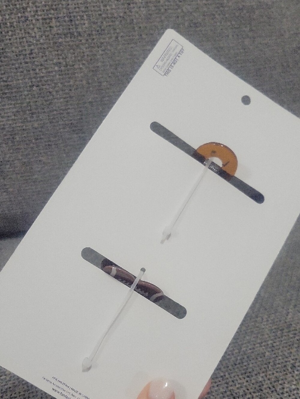Gameday Football Hair Claw Clips Brown Tortoise & Pearlescent White - Picture 7 of 7